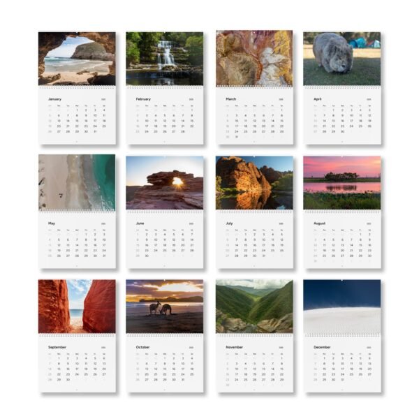 Nature-Inspired 2025 Wall Calendar - Monthly Scenic Views - Image 3