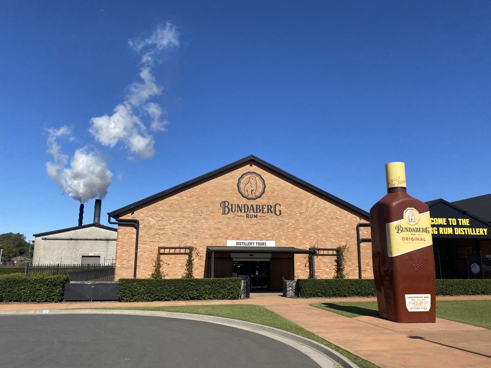 The front of Bundaberg Rum Distillery in Bundaberg, Queensland